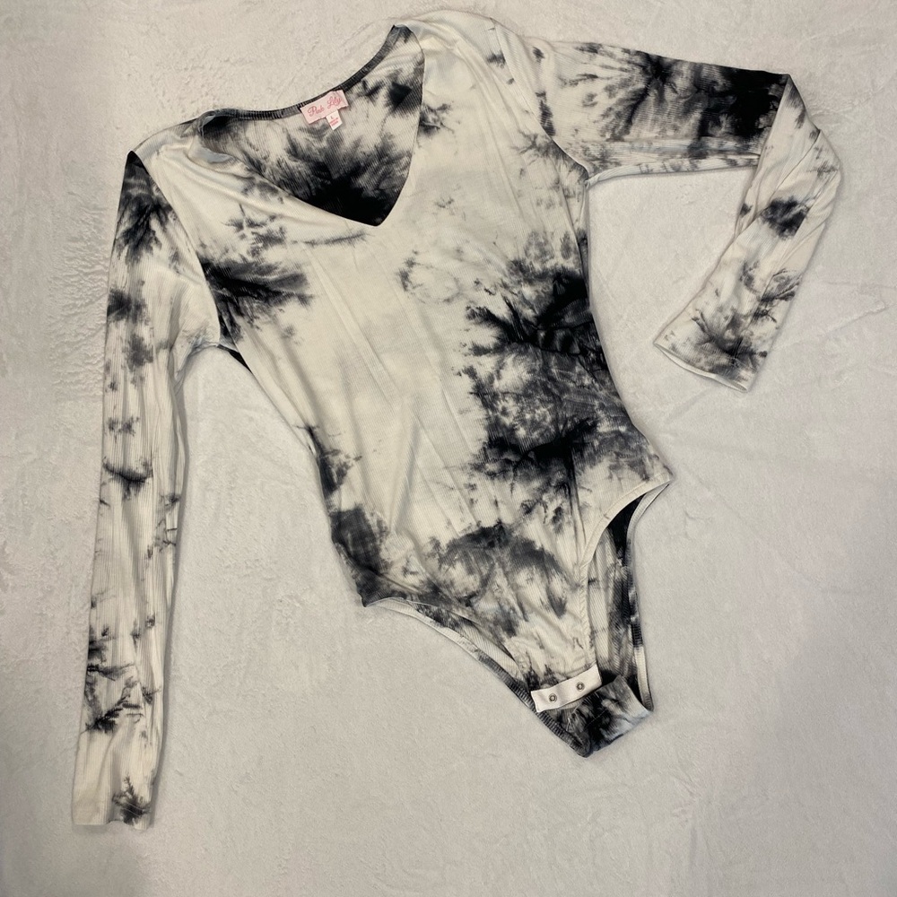 Pink Lily Monochrome Tie-Dye Bodysuit